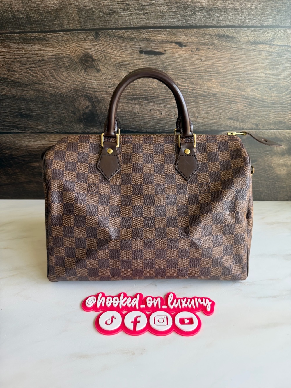 Louis Vuitton Brown Damier Ebene Canvas Top-Handle Satchel